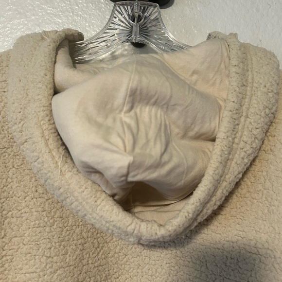 Offline by Aerie Sherpa Full Zip Hoodie Jacket Women's Size M Ivory Loungewear - Picture 8 of 11